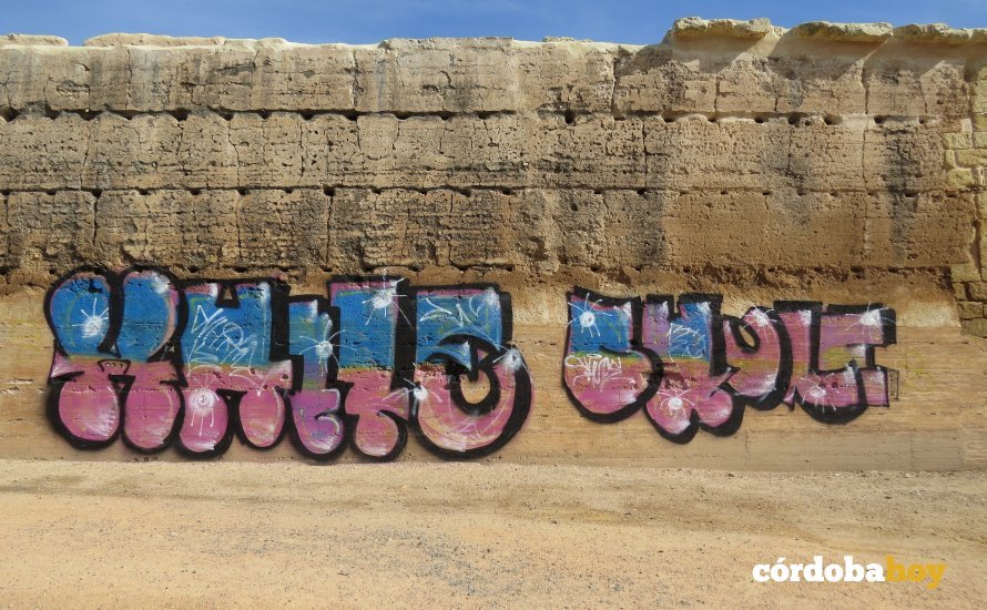 Pintada en la muralla del Marrubial