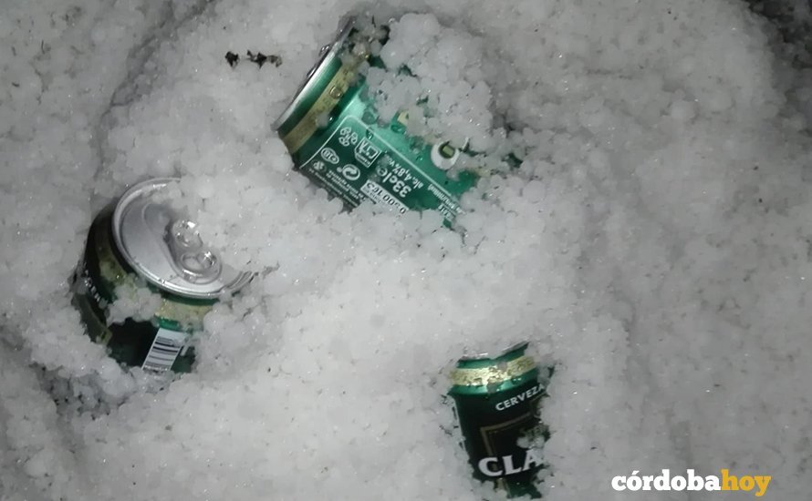 Cerveza fría en el granizo
