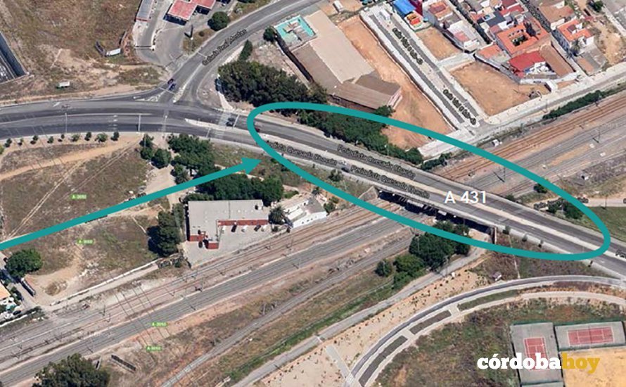 Zona del nuevo entoldado de aceras por Olivos Borrachos
