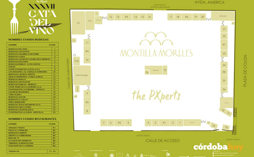 Plano de la XXXVII Cata del Vino Montilla-Moriles