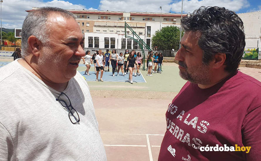 Rafael González y Rafael del Castillo en el IES Grupo Cántico