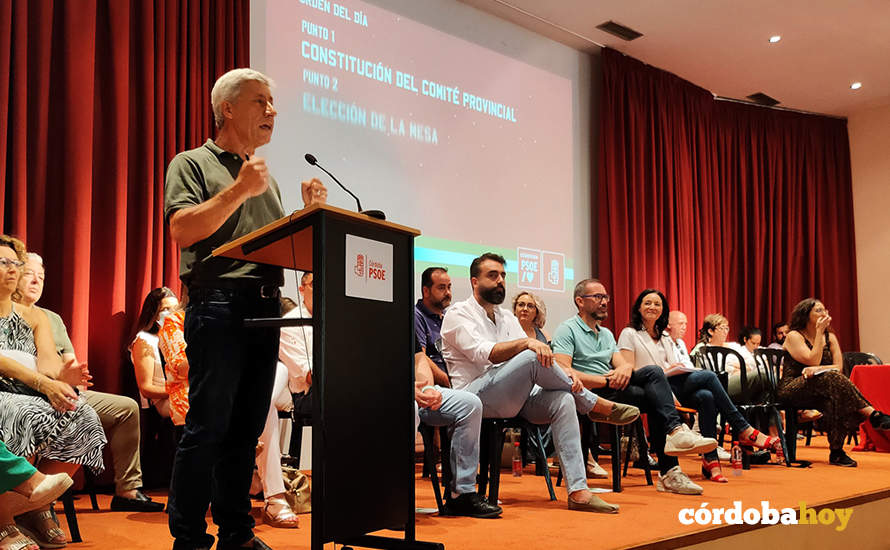 Paco Pulido en el Comité Provincial del PSOE en Córdoba