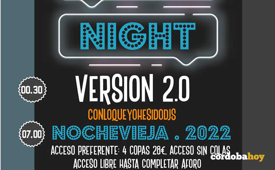 Cartel de la Fiesta de Fin de Año en la Sala Hangar