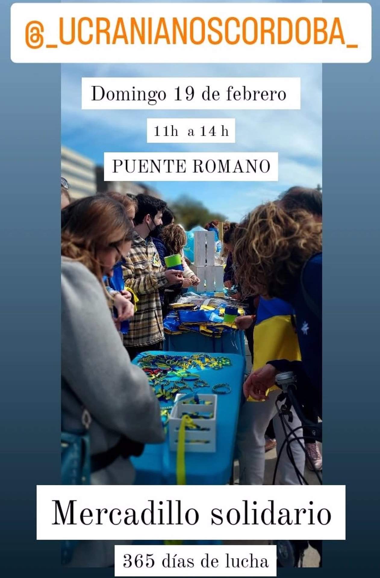 Cartel del mercadillo solidario con Ucrania