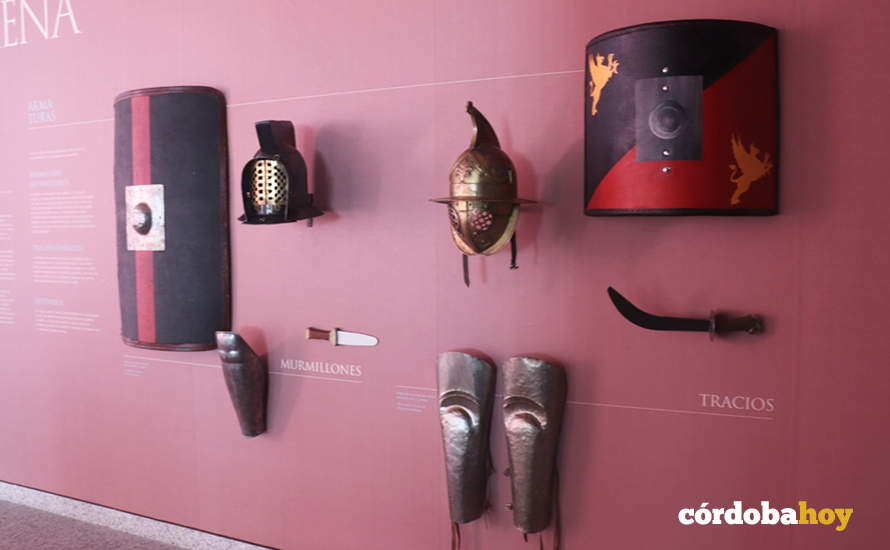 Parte de la exposición 'Muerte en la arena. Gladiadores de Córdoba' FOTO MEH