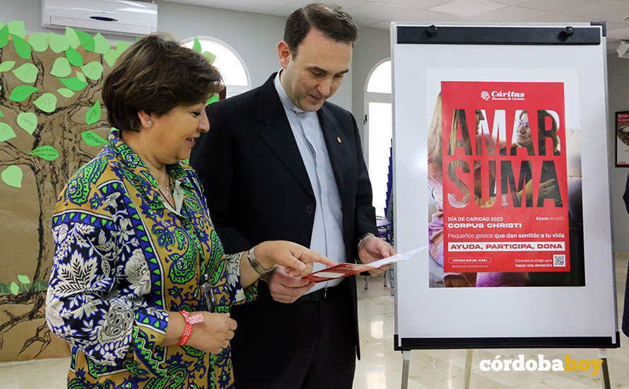 Laly Ramírez y Pedro Cabello, de Cáritas Diocesana