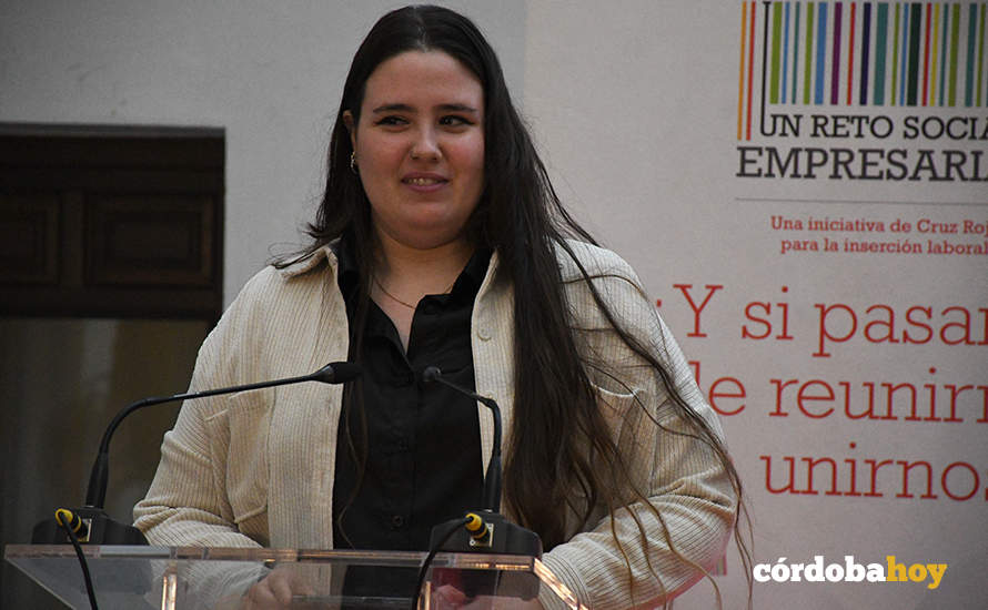 Una de las personas beneficiadas por la búsqueda de empleo a través de Cruz Roja Entrega de reconocimientos a empresas solidarias por la Cruz Roja de Córdoba FOTO Joel Rålund