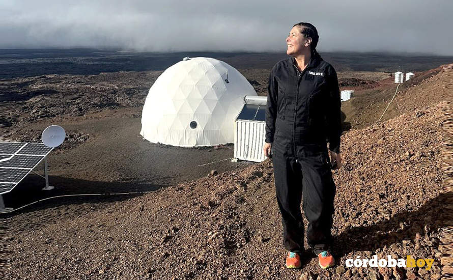 La astronauta análoga cordobesa Mariló Torres en la misión de Hawaii