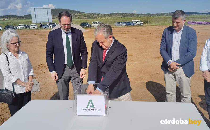 Colocación de la primera piedra de la depuradora de La Granjuela