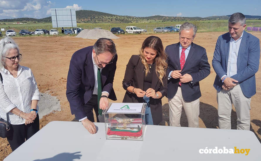 Colocación de la primera piedra de la depuradora de La Granjuela