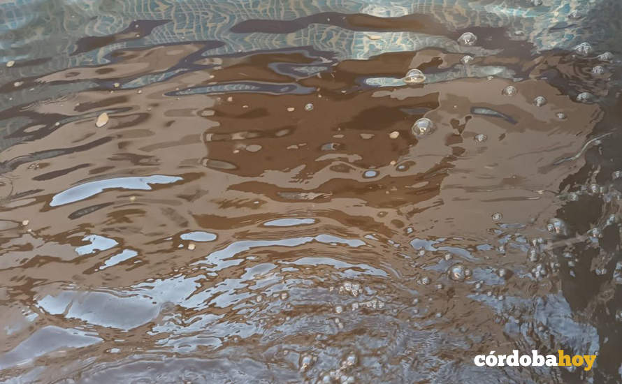 Agua en una piscina de Peñarroya