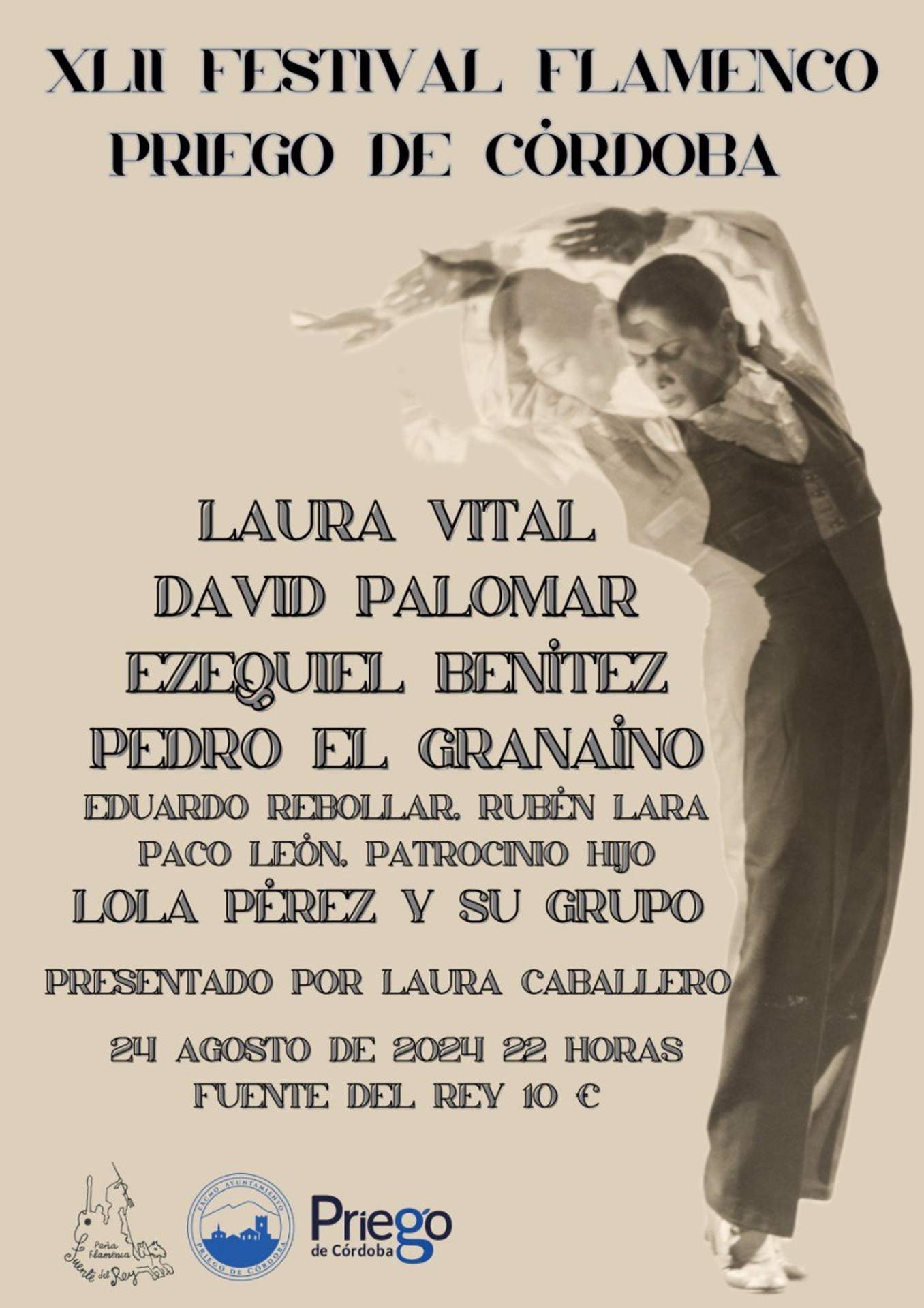 Cartel de la 42 edición del Festival Flamenco de Priego de Córdoba que se celebra el día 24 de agosto FOTO AYUNTAMIENTO DE PRIEGO