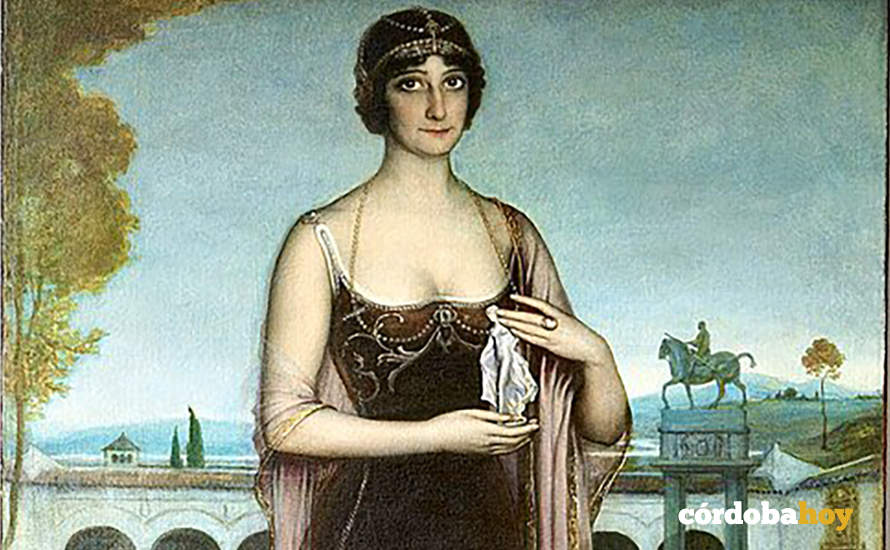 Detalle de Retrato de Adela Carbone, de Julio Romero de Torres
