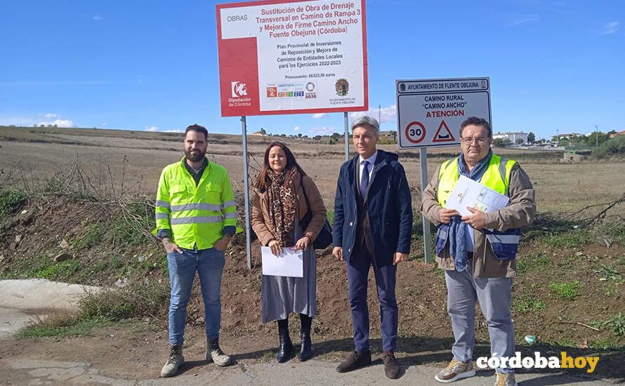Andrés Lorite y Silvia Mellado visitan las obras de los caminos de Fuente Obejuna FOTO DIPUTACIÓN DE CÓRDOBA