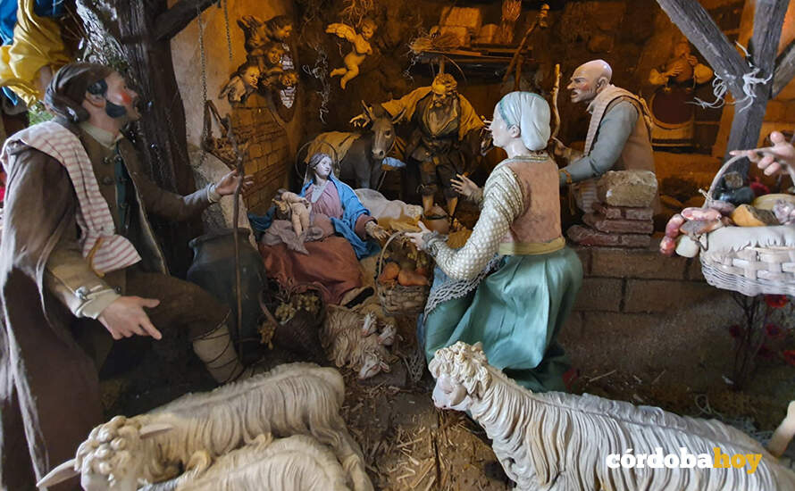 Detalle de un Belén en uno de Los Patios en Navidad