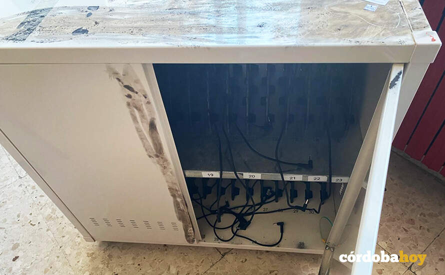 Lugar donde estaban los ordenadores robados
