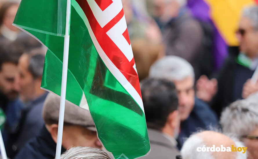 Concentración de CCOO y UGT en Gran Capitán contra el bloqueo de medidas sociales FOTO PODEMOS