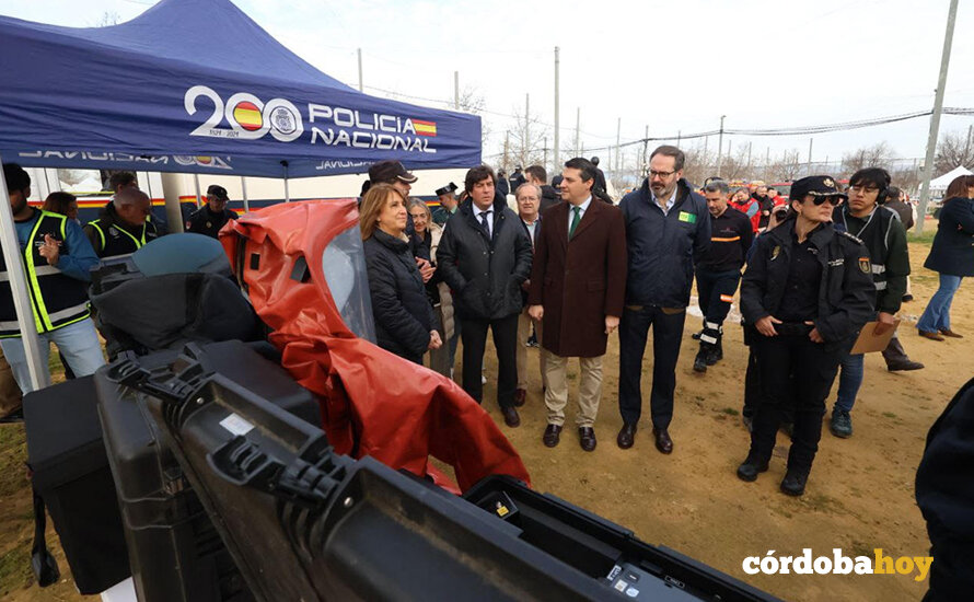 Participantes y medios materiales desplegados en el macrosimulacro de Juanma explosión de gas en la Feria FOTO AYUNTAMIENTO DE CÓRDOBA
