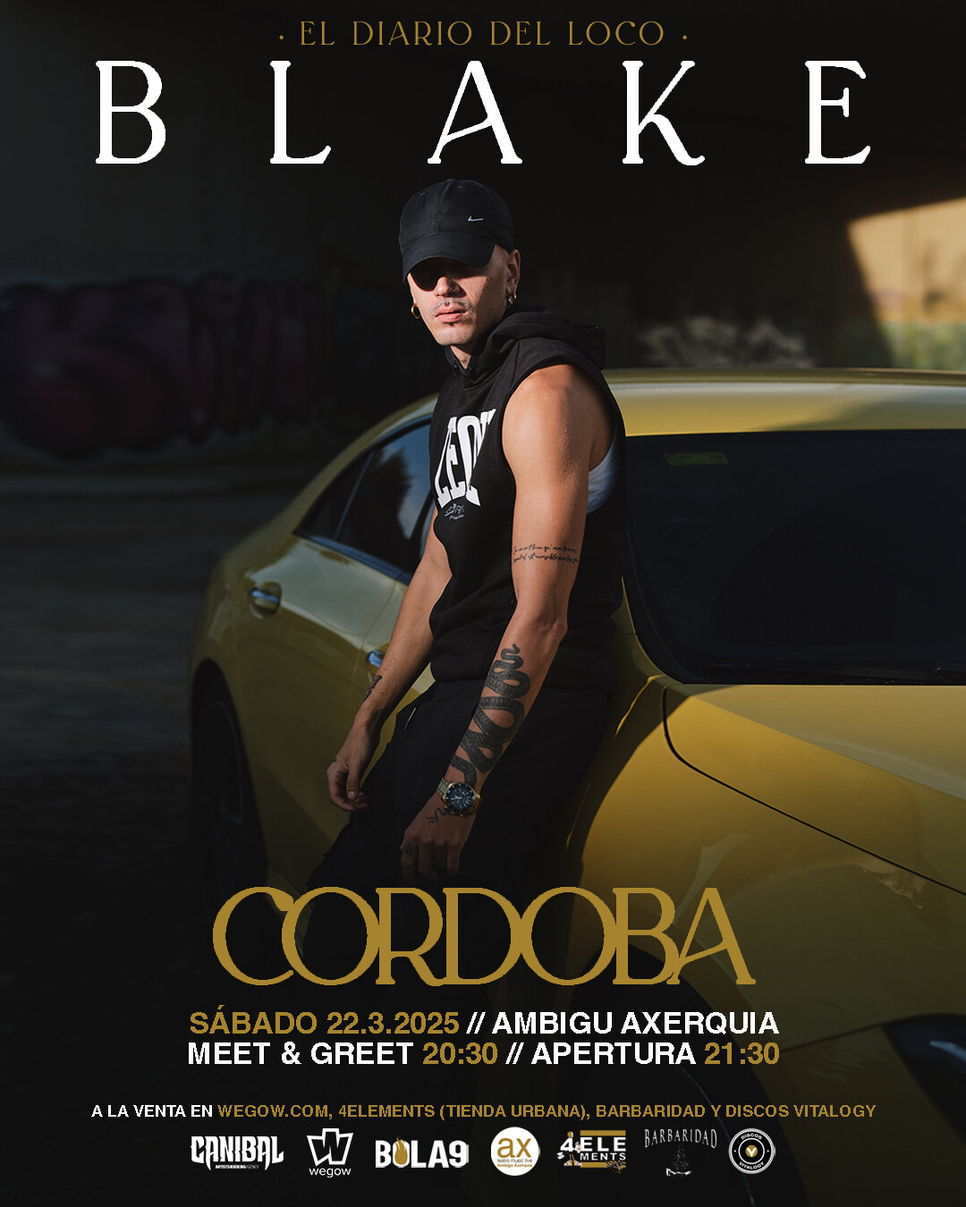 Cartel de la actuación de Blake en Córdoba