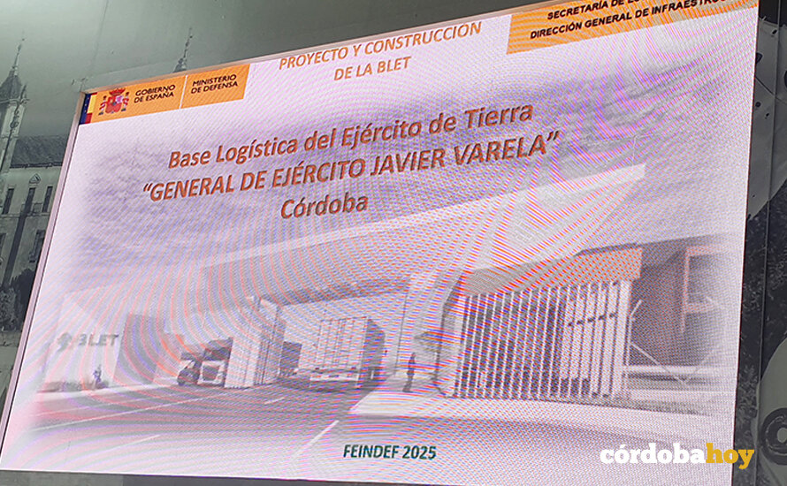 Infografía de la entrada principal a la Base Logística presentada en Feindef 2025