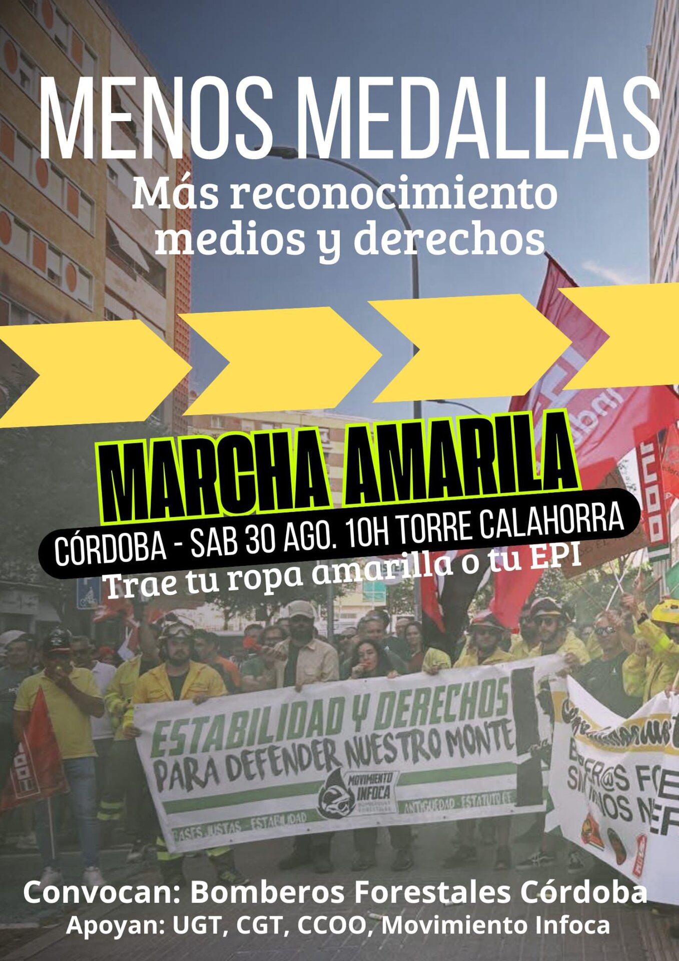 Cartel de la marcha amarilla del Infoca