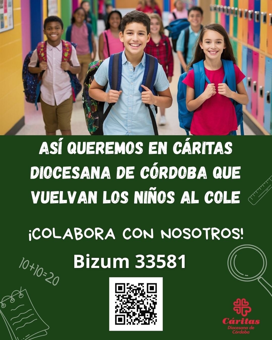 Cartel de la campaña de Caritas en el inicio de curso 2025-2026 FOTO CÁRITAS DIOCESANA