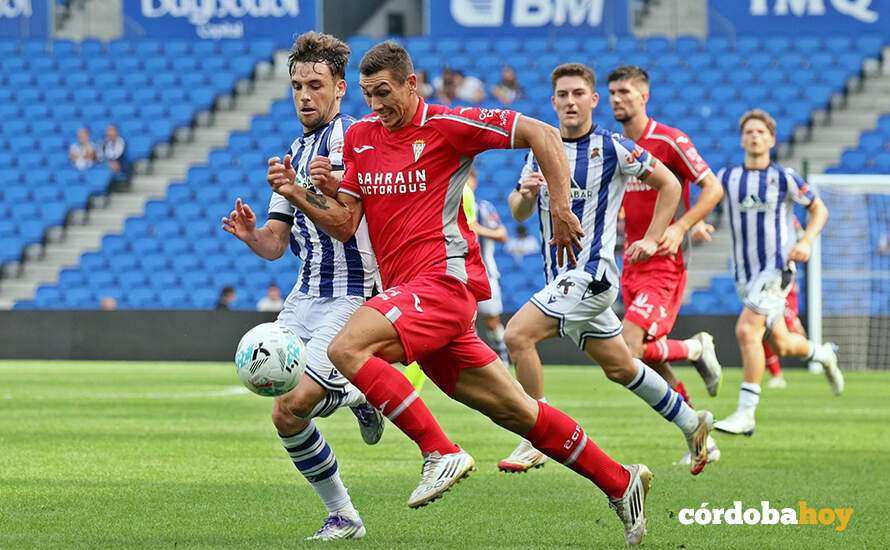 Adri Fuentes en un lance del partido entre la Real Sociedad B y el Córdoba FOTO CCF
