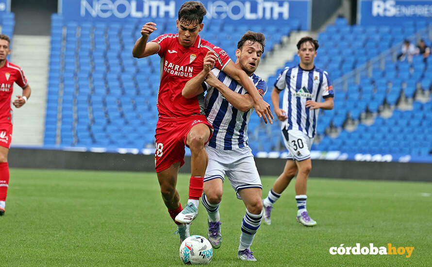 Jan Salas en un lance del partido entre la Real Sociedad B y el Córdoba FOTO CCF