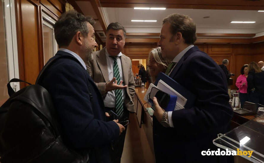 Joaquín Dobladez, Miguel Ruiz Madruga y Julián urbano antes del Pleno de hoy FOTO RAFA MELLADO SENIOR