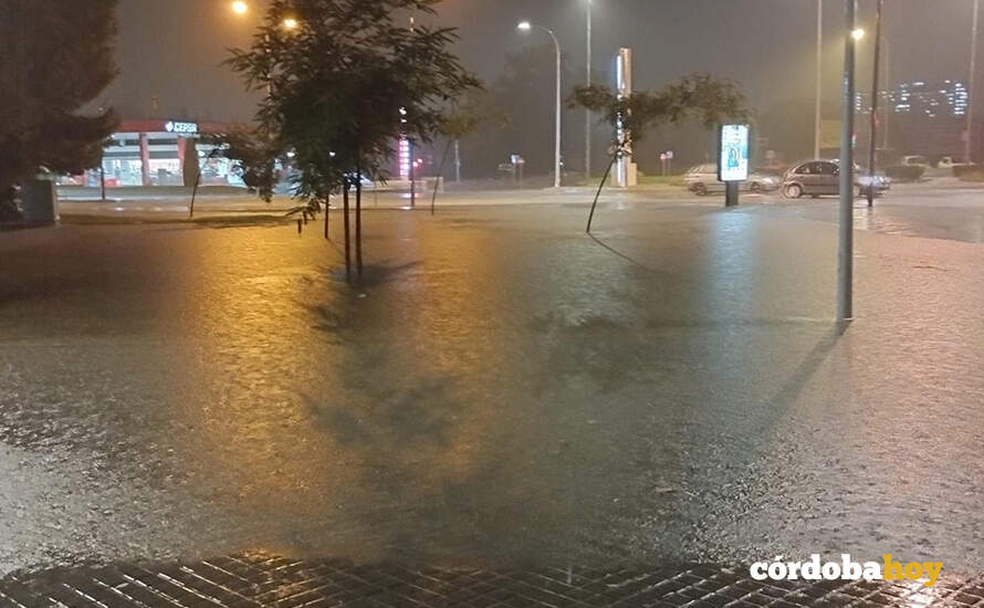 Inundaciones ayer en Córdoba capital, en un imagen tomada por vecinos