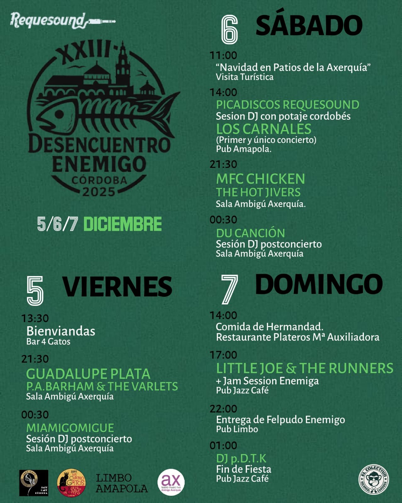 Cartel del Festival Itinerante Desencuentro Enemigo en Córdoba