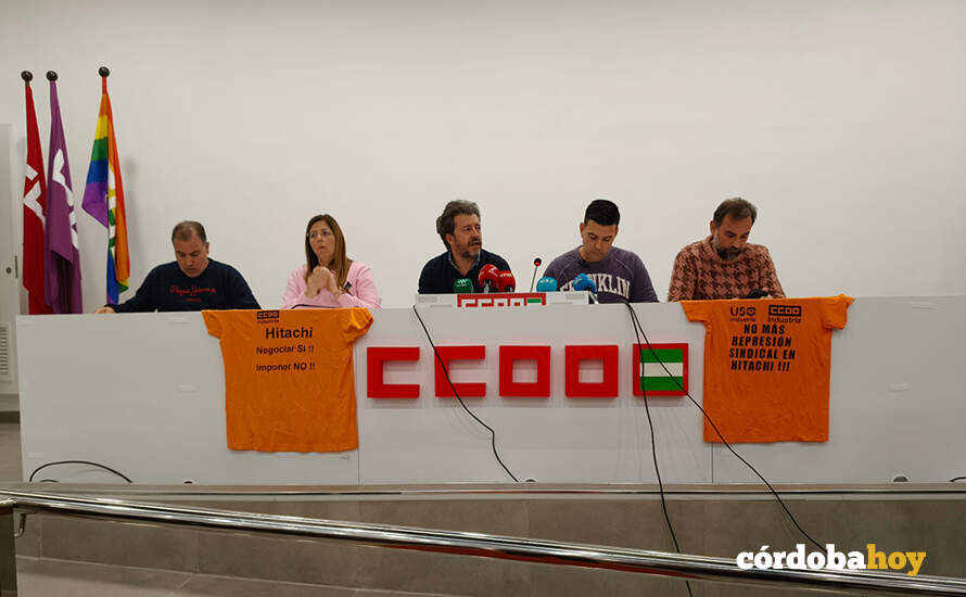 Rueda de prensa de CCOO hoy sobre la situación en Hitachi Energy de Córdoba FOTO CCOO