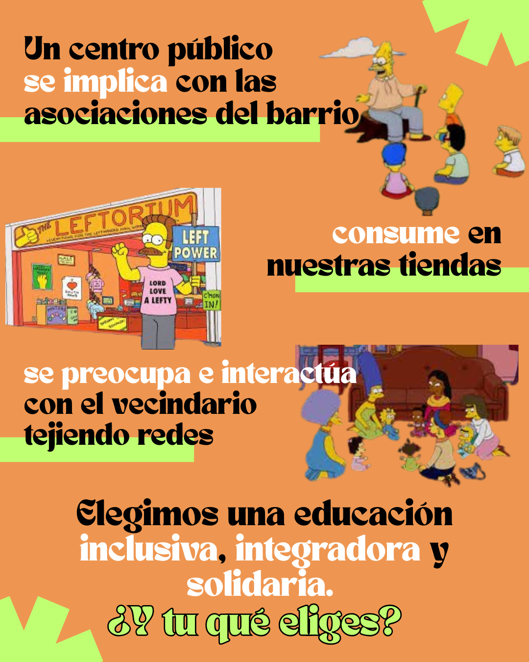Uno de los carteles de la c campaña en favor de la educación pública de Valdeolleros
