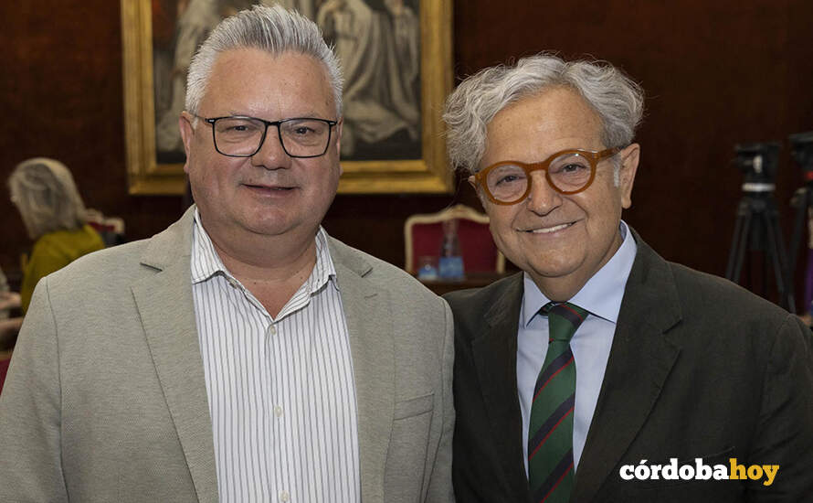 Esteban Morales y Salvador Fuentes en el Pleno ordinario de la Diputación correspondiente a mayo de 2026 FOTO DIPUTACIÓN DE CÓRDOBA